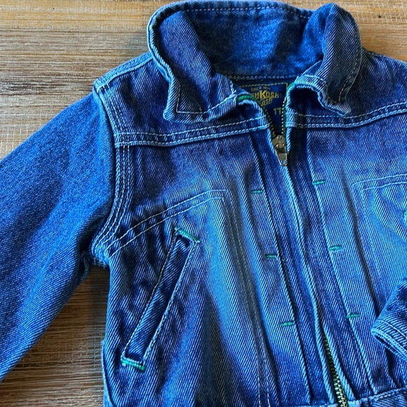 Vintage 90s Oshkosh Bgosh Toddler Girls Denim Zip Up Jacket - Picture 2 of 5